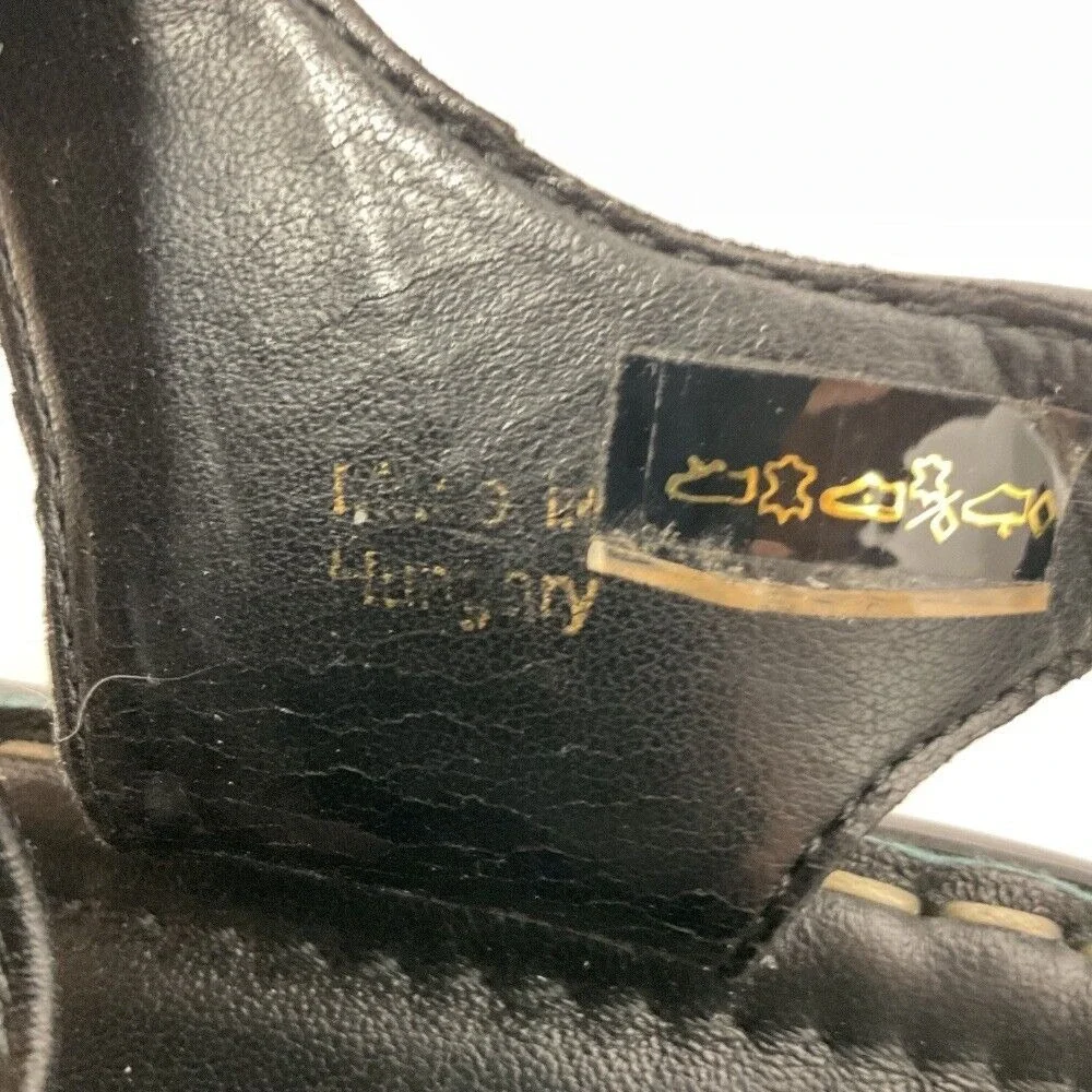 Josef Seibel Womens Leather Sandals Comfort Cross‎ Strap Black Shoes Size 10